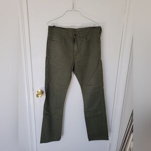 Men's Olive Green Levi's 513 Slim Straight Jeans
